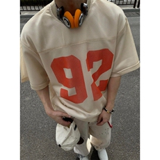 美式复古夏季宽松廓形透气网眼印花镂空圆领短袖T恤球衣男女TC52，男装T恤，星座1116A（原606A-3）