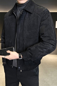 标50绒 男士翻领麂皮绒羽绒服休闲外套 8126-P235(控券后318)图片