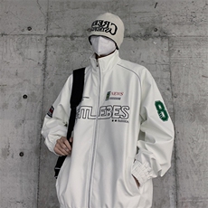 春季新款机车服夹克男潮炸街痞帅外套宽松赛车潮牌JK079-P83，男装夹克，星座308B-2