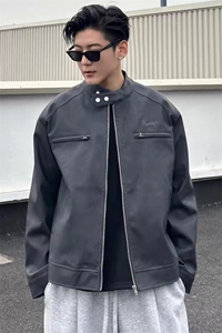 网图慎用 PU皮衣外套立领机车服工装飞行员夹克XZ514-2-JK096-P90图片