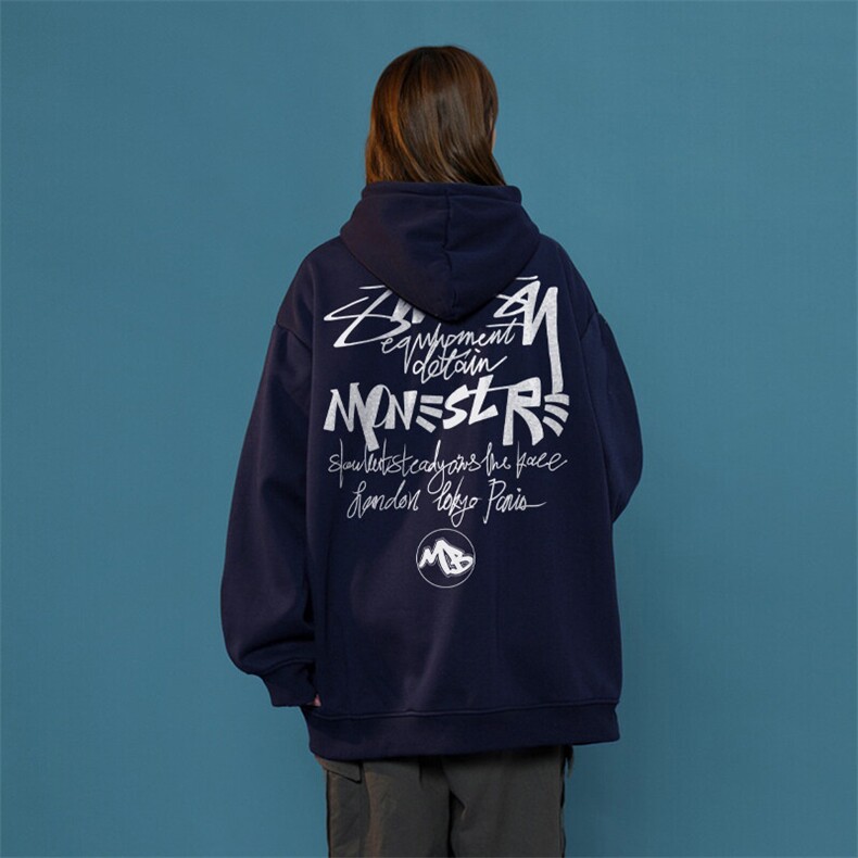 秋季美式英文印花高街连帽卫衣，女装卫衣/绒衫，星座310A-4