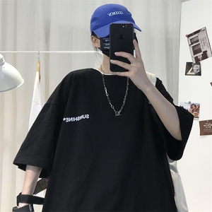 XZ115A-T06 200克纯棉男女字母印花大码S-5XL 10色T恤衫圆领半袖图片