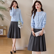 欣贝拉春装新款轻熟风2026年春季女两件套淑女连衣裙【现货】，女装套装/套裙，欣贝拉