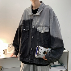 2024渐变色牛仔外套男新款秋冬宽松韩版美式复古港风夹克上衣，男装夹克，星座505-2（原电商A260-1)
