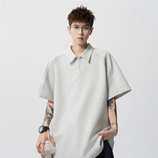 PT2525-特p38控68空气层拼接亨利领POLO衫短袖T45棉47涤纶8氨纶，男装Polo衫，电商B370