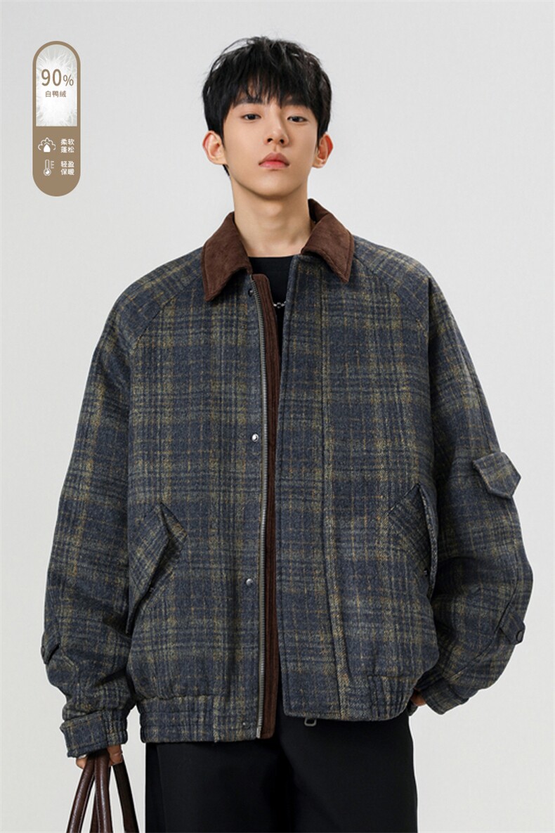 2025冬季新款港风无影大码90%白鸭绒羽绒服M-3XLG9902-特P220,男装羽绒服,电商A022