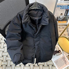 现货美式高街休闲夹克冬季立领纯色三防户外工装加厚棉服外套，男装夹克，电商A486