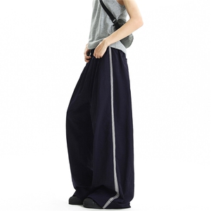 美式夏季尼龙运动街舞休闲裤速干阔腿裤XZ502-K844-P55控79,蓝色汉服搭配图片图片