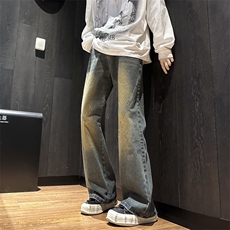 高街牛仔裤男韩版潮流直筒裤子帅2024春冬新款ins长裤RK1419-P41，男装牛仔裤，星座412-2