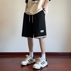 ！2025夏季新款男士假两件撞色短裤学生运动五分裤DK269特P30，男装休闲裤，电商B220