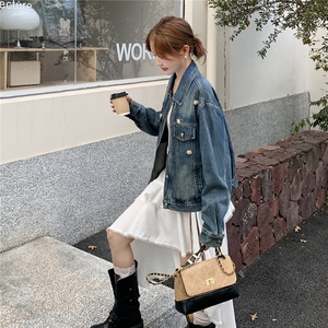 复古美式牛仔短外套女春秋2025超火好看高级小众休闲减龄夹克上衣图片