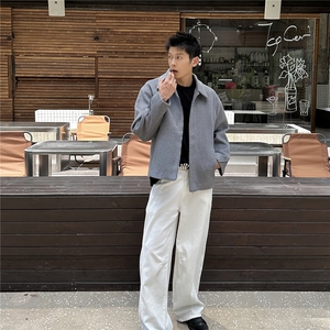 双拉链毛呢夹克外套秋冬短款呢子大衣宽松妮子风A236-JK607-P145图片
