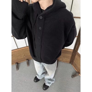 连帽毛衣男美式慵懒复古百搭休闲宽松套头帽衫外套AM222-P64图片