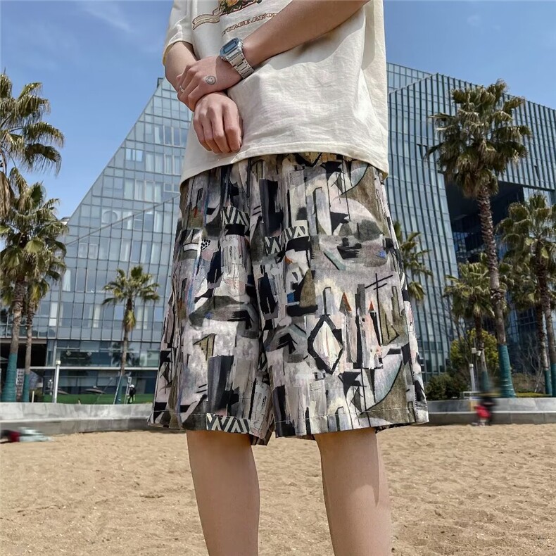 沙滩短裤男韩版潮流高街帅气百搭2024夏季新款ins五分裤K5125-P22,男装休闲裤,星座412-3