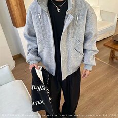 W9138-P100网图现货解构双拉链哈灵顿棉服加厚百搭流行潮流新款，男装棉衣，星座1608-2