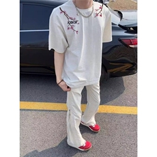 美式高街短袖男t恤刺绣百搭宽松情侣上衣T8100，男装T恤，星座1116A（原606A-3）
