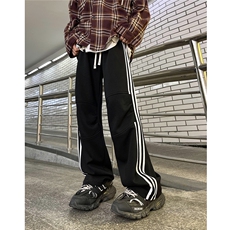 美式三条杠伞兵裤~运动卫裤休闲裤男女3XZ502-K695-P55控78，男装休闲裤，星座502