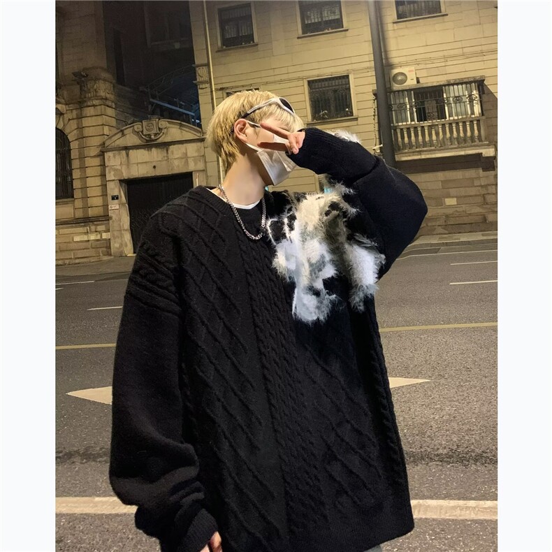 针织衫男韩版潮流高街帅提花龙2024冬季新款ins毛衣外套MZ418-P53,男装针织衫/毛衣,星座412-3