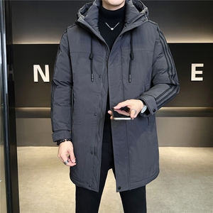 标50绒中长款羽绒服男冬季2025新款连帽条纹外套A313-9966-P275图片
