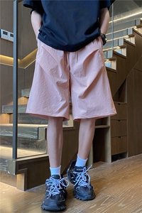 抖音品质夏季新款潮流双褶冰丝宽松五分裤B315-K24139-特p23控48图片
