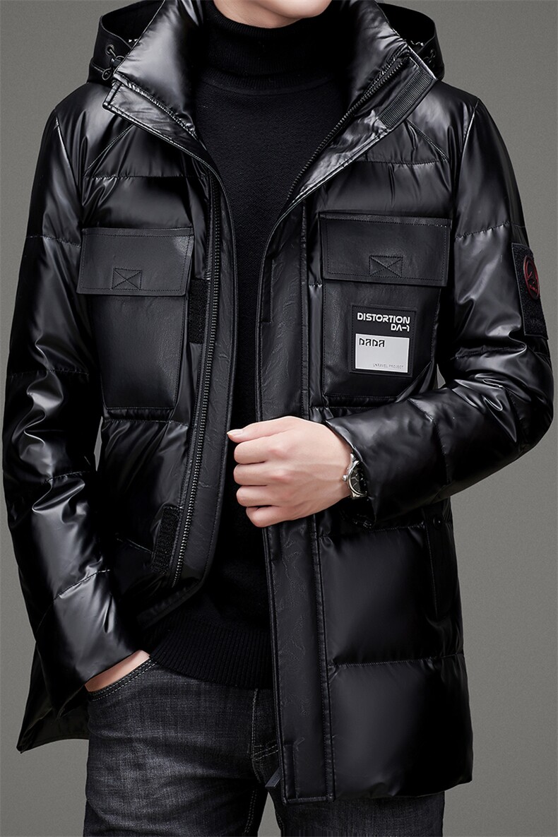 中年羽绒服白鸭绒休闲商务保暖加厚中长款外套爸爸装ZL7797-P300，男装羽绒服，电商B212（原钱塘6029）