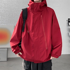JK8186-P75拉链装饰潮牌冲锋衣工装连帽登山服，男装夹克，星座703