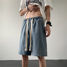 DXK8033-P35宽松五分裤子男高街潮流潮牌港风外穿工装短裤夏季，男装牛仔裤，星座603-2