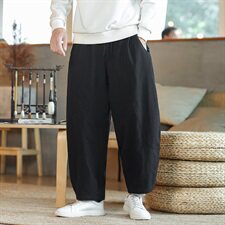 风棉麻休闲裤男宽松大码阔腿小脚灯笼裤哈伦裤Q6005，男装休闲裤，星座1112-5（原712-5）