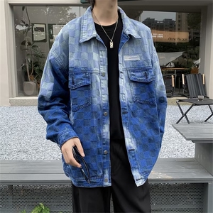 男士潮男港风外套青少年学生纯色时尚牛仔夹克外套LJ448-P66图片