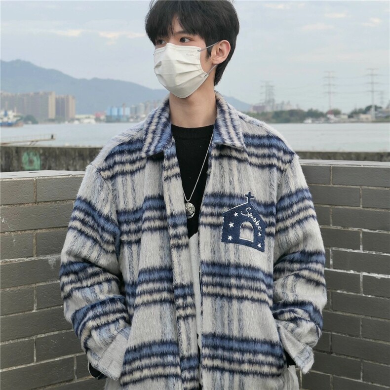 2218-P50小香风外套男装高级感2025秋冬新款翻领男式夹克上衣,男装夹克,电商B323A