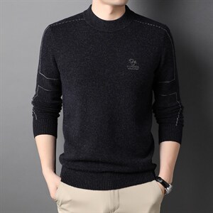 QLM77834全羊毛羊毛衫男针织衫加厚打底衫毛衣P175，男装针织衫/毛衣，电商B360