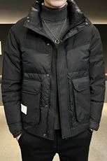 冬季短款立领羽绒服男日系面包服保暖外套Y902，男装棉衣，电商A239