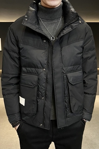 冬季短款立领羽绒服男日系面包服保暖外套Y902图片