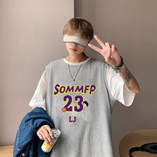 ！港风2023夏季无袖背心男加肥加大码宽松短袖T恤男BX283-P20，男装背心/马甲，电商B371
