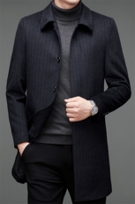 2023秋季休闲风衣翻领外套中老年长款风衣男外套MNSAA8162-P275，男装风衣，电商B212（原钱塘6029）