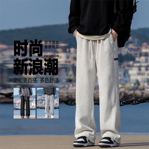 日系潮流休闲长裤男秋季宽松直筒运动2026新款卫裤X1691-特批-39图片