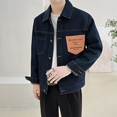 秋季2023轻熟抖音小伙薄款牛仔拼色夹克店主风A236-JK3035-P130，男装夹克，电商A236