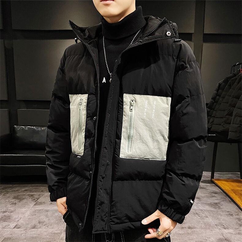 【】A003-HY8009-P130冬装新款撞色修饰连帽棉衣家乐1,男装棉衣,电商A003