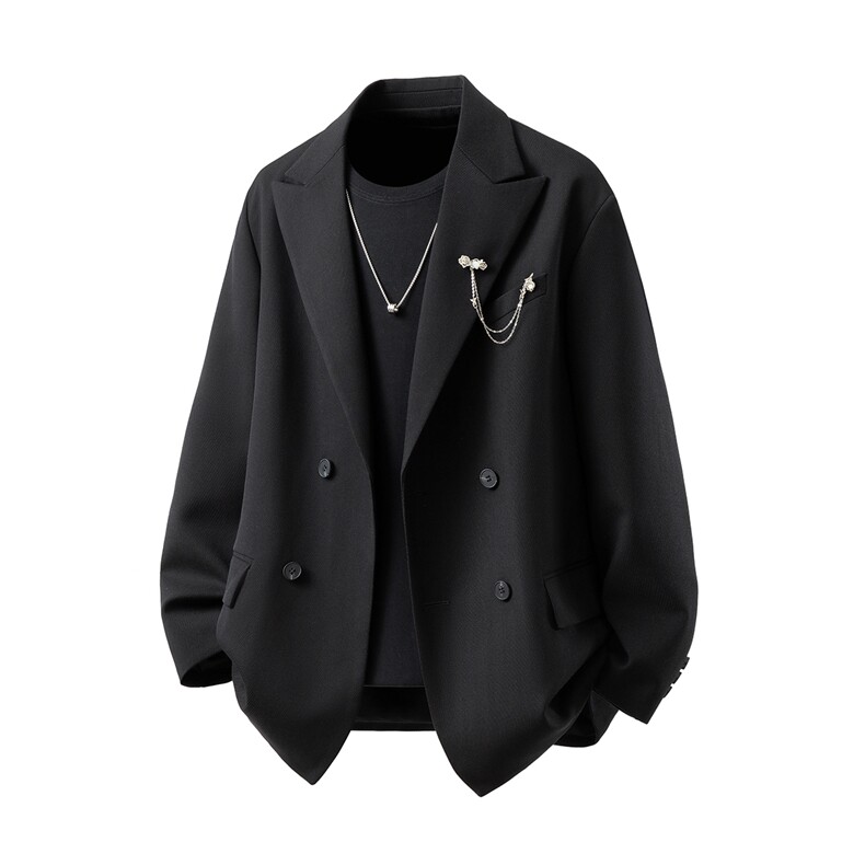 西服送胸针96%聚酯纤维4%氨纶M-5XL大码XF78145P85西裤XF78151P45图片