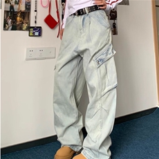 DN0092-P60抖音高品质大口袋牛仔裤男秋季高街水洗裤-网图现货，男装牛仔裤，星座603-2