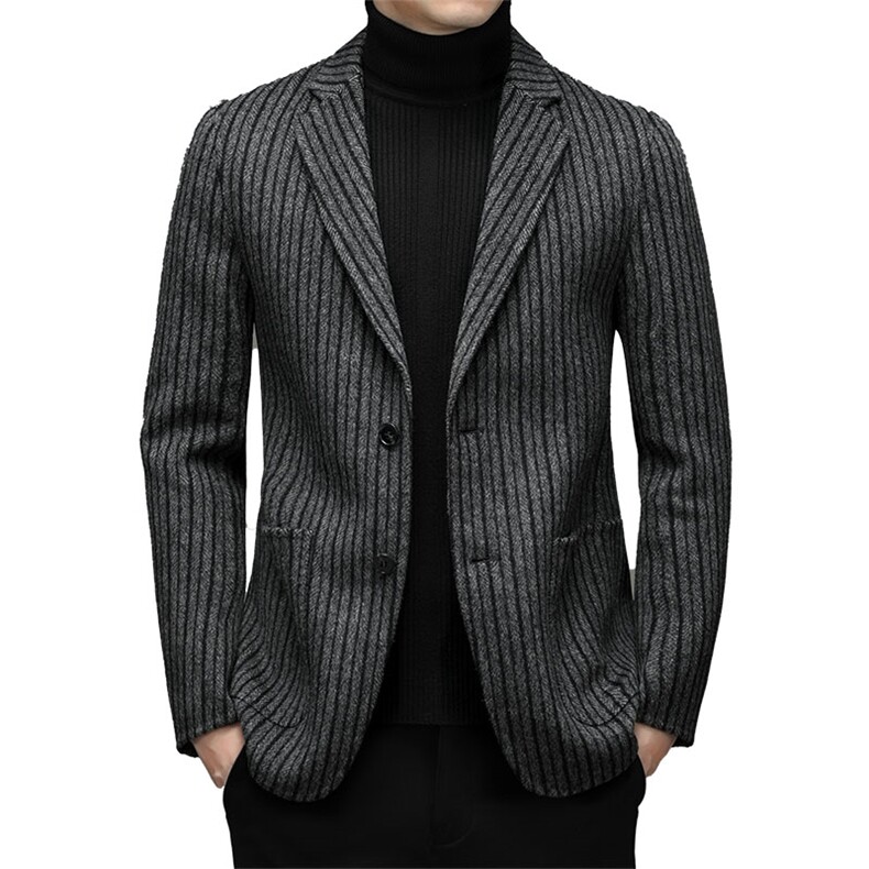 羊毛双面呢外套男士冬商务休闲单西服宽松西装YL21VA2116-P315,男装西服,电商B212（原钱塘6029）