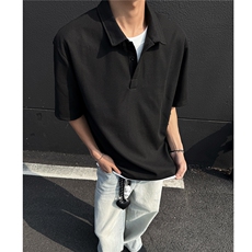 主推华夫格假两件polo衫翻领宽松短袖T恤上衣男H1075特P26，男装T恤，电商A341