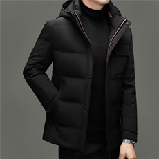 2025新款冬季男可脱卸帽短款90%白鸭绒羽绒服大衣加厚羽绒服外套，男装羽绒服，钱塘723