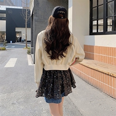 秋季新款圆领棒球服皮衣短外套2C119-6008-P145-K208，女装皮衣，2C119