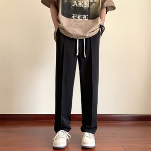 夏季冰丝潮流百搭男休闲裤薄款宽松直筒阔腿垂感西裤XK10*P40控68图片