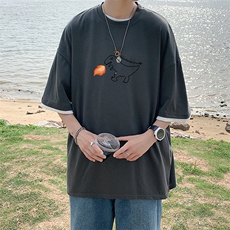 JT55040-P25假两件短袖t恤男大码胖子半袖体恤半截袖港风，男装T恤，电商A040