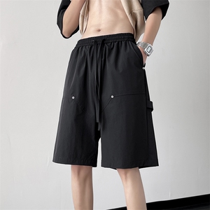 特批P25无差价夏季凉爽冰丝休闲短裤男简约潮牌垂感五分裤DK2123图片