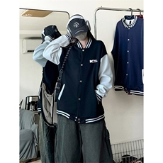 抖音得物高品质全棉380克潮立领棒球服开衫印花卫衣外套ACM1202，女装短外套，电商A443