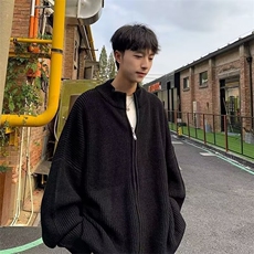 M014-P42高级感韩系开衫毛衣外套男2025春秋季宽松慵懒风针织衫，男装针织衫/毛衣，电商B323A