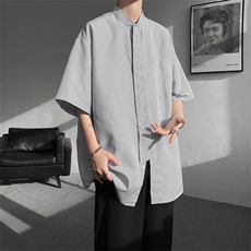 明星私服学院风条纹衬衫搭配可拆卸领带英伦风条纹打底衬衫P38，男装衬衫，电商B319